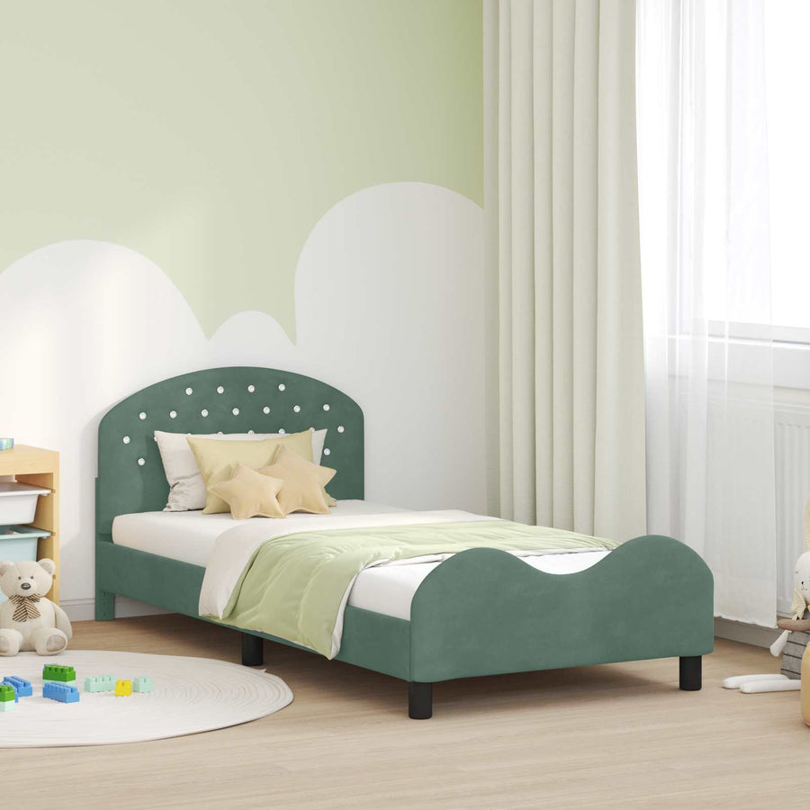 Bedframe voor kinderen met hoofdbord Zeegroen 90 x 190 cm
