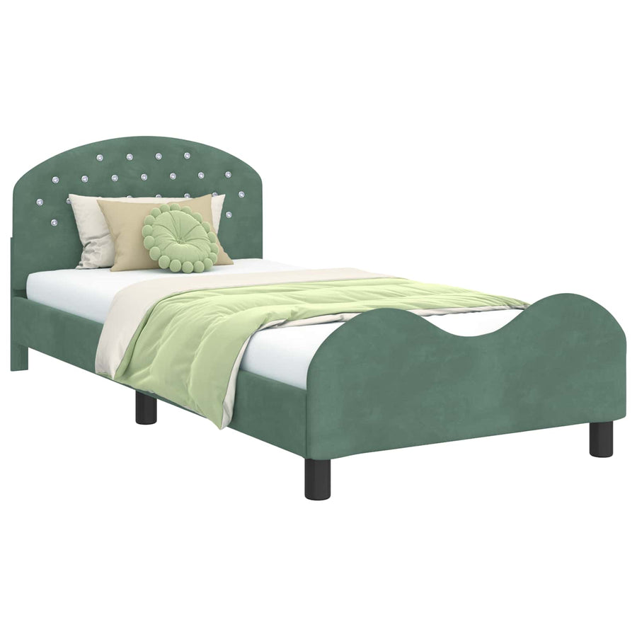 Bedframe voor kinderen met hoofdbord Zeegroen 90 x 190 cm