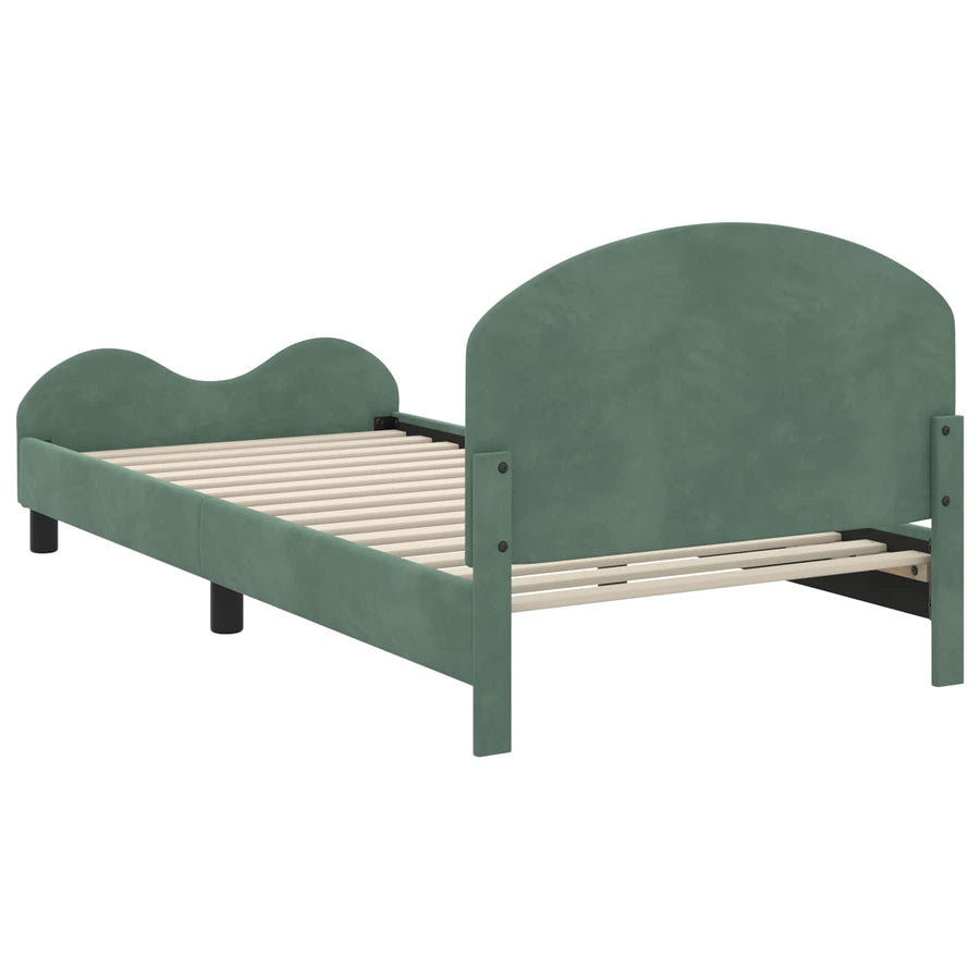 Bedframe voor kinderen met hoofdbord Zeegroen 90 x 190 cm