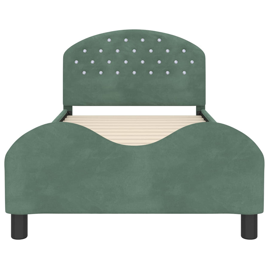 Bedframe voor kinderen met hoofdbord Zeegroen 90 x 190 cm