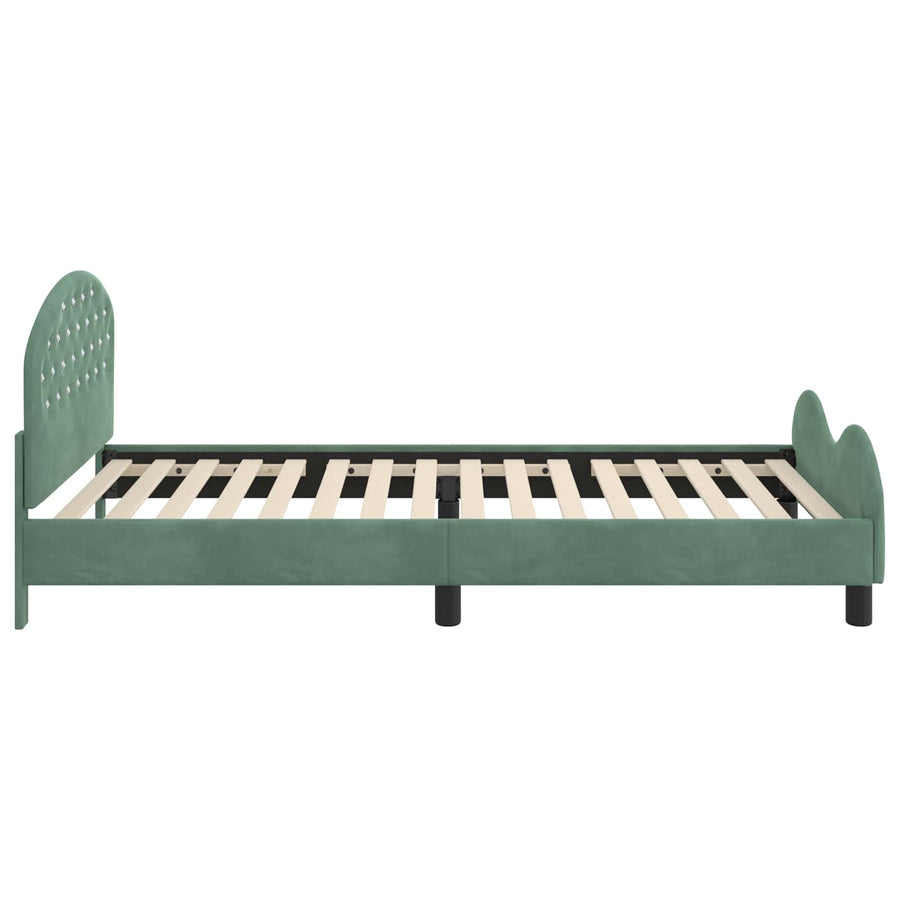 Bedframe voor kinderen met hoofdbord Zeegroen 90 x 190 cm