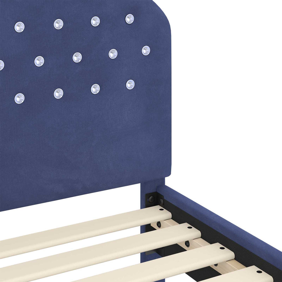 Bedframe voor kinderen met hoofdbord Politieblauw 90 x 190 cm