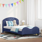 Kinderbedframe 90x190 cm politieblauw met hoofdbord
