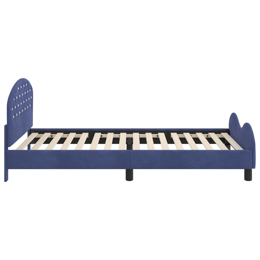 Bedframe voor kinderen met hoofdbord Politieblauw 90 x 190 cm