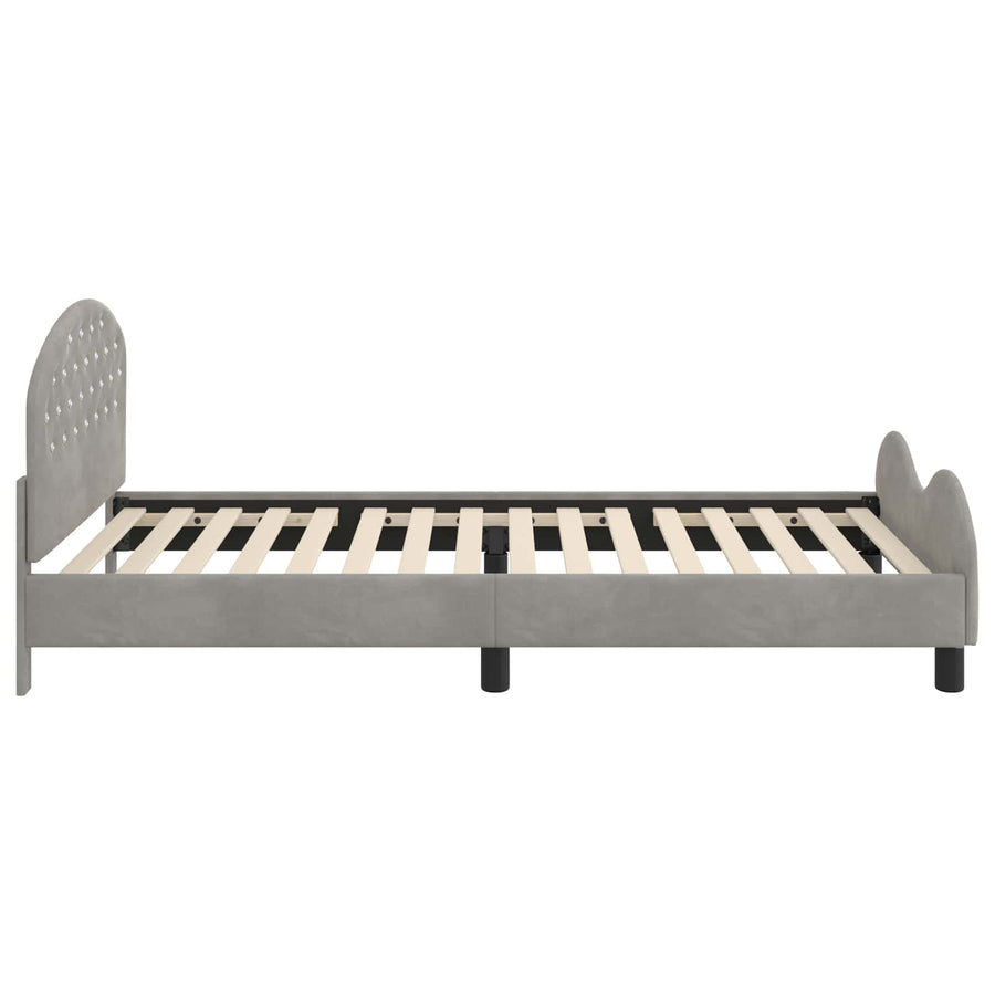 Bedframe voor kinderen met hoofdbord Lichtgrijs 90 x 200 cm