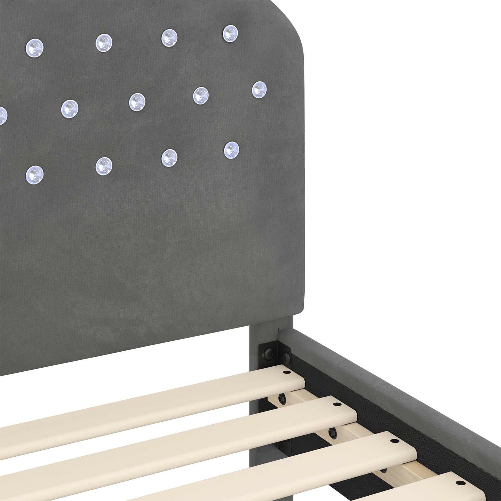 Bedframe Voor Kinderen Met Hoofdbord 90 x 200 cm Donkergrijs
