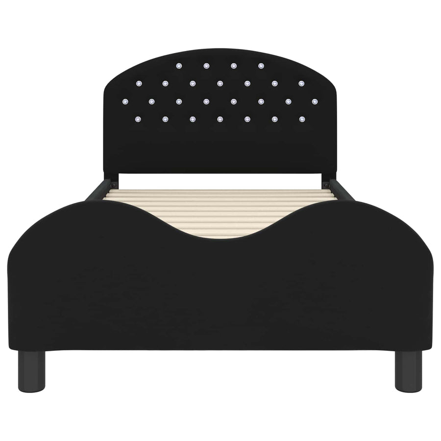 Bedframe voor kinderen met hoofdbord Zwart 90 x 200 cm Fluweel