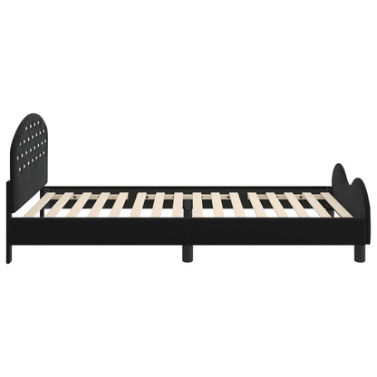 Bedframe voor kinderen met hoofdbord Zwart 90 x 200 cm Fluweel