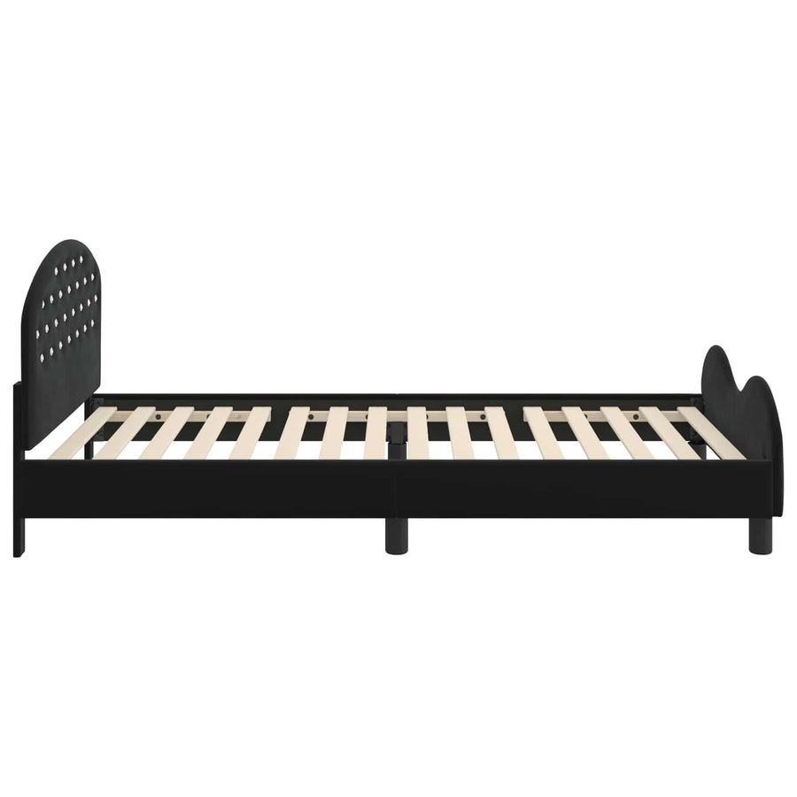 Bedframe voor kinderen met hoofdbord Zwart 90 x 200 cm Fluweel