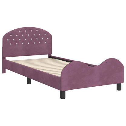 Bedframe voor kinderen met hoofdbord Paars 90 x 200 cm Fluweel