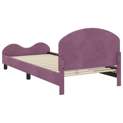 Bedframe voor kinderen met hoofdbord Paars 90 x 200 cm Fluweel