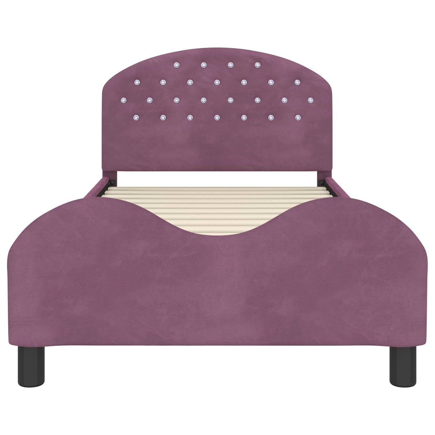 Bedframe voor kinderen met hoofdbord Paars 90 x 200 cm Fluweel