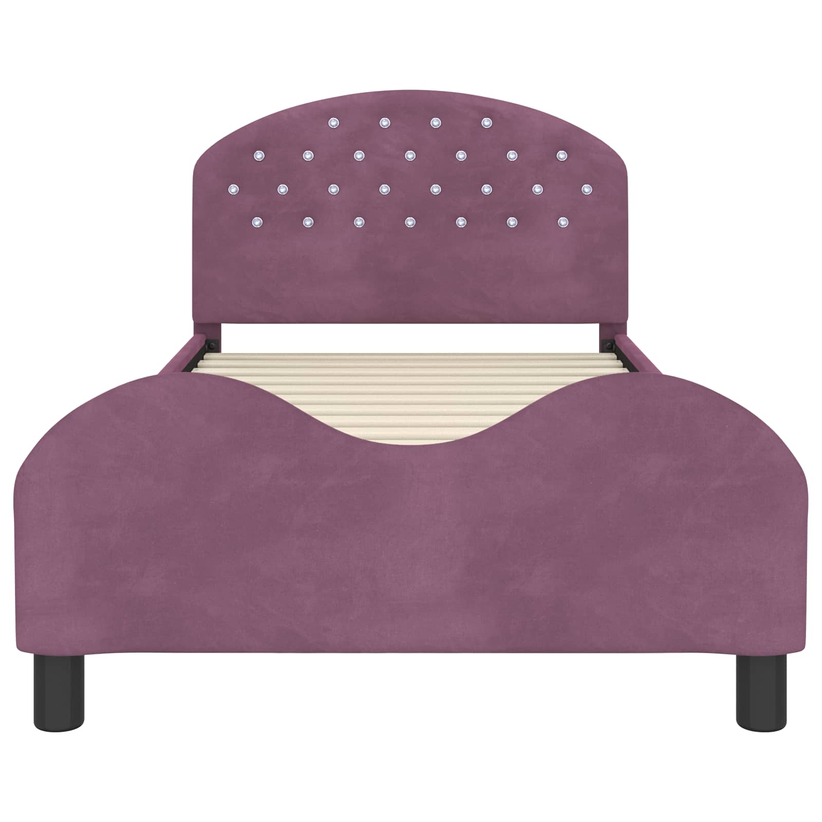 Bedframe voor kinderen met hoofdbord Paars 90 x 200 cm Fluweel
