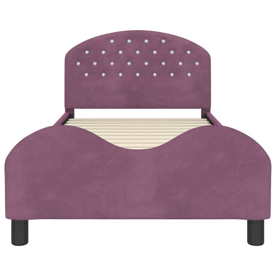 Bedframe voor kinderen met hoofdbord Paars 90 x 200 cm Fluweel