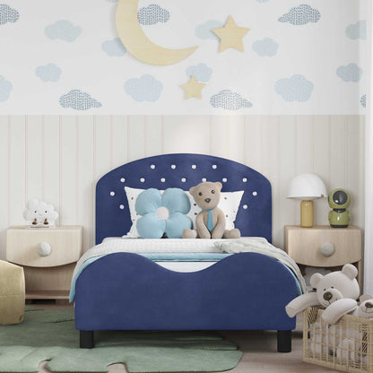 Bedframe voor kinderen met hoofdbord Politieblauw 90 x 200 cm