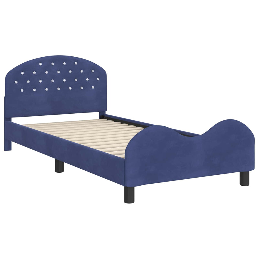 Bedframe voor kinderen met hoofdbord Politieblauw 90 x 200 cm