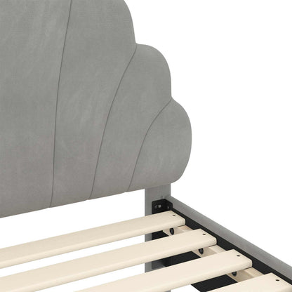 Peuterbedframe met hoofdbord Lichtgrijs 70 x 140 cm Fluweel