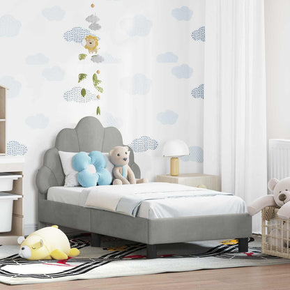 Peuterbedframe met hoofdbord Lichtgrijs 70 x 140 cm Fluweel