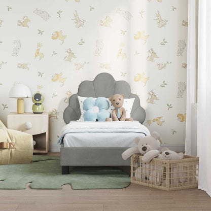 Peuterbedframe met hoofdbord Lichtgrijs 70 x 140 cm Fluweel