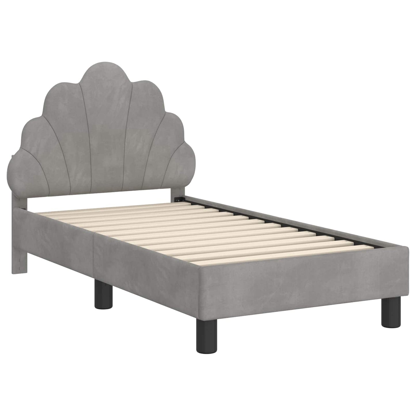 Peuterbedframe met hoofdbord Lichtgrijs 70 x 140 cm Fluweel