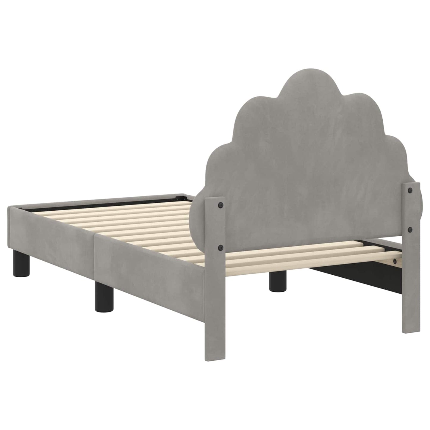 Peuterbedframe met hoofdbord Lichtgrijs 70 x 140 cm Fluweel