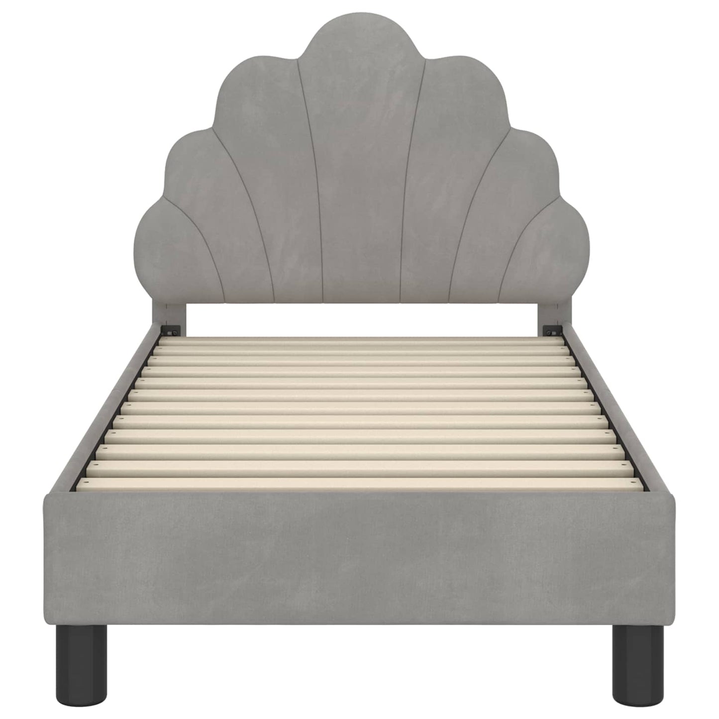 Peuterbedframe met hoofdbord Lichtgrijs 70 x 140 cm Fluweel