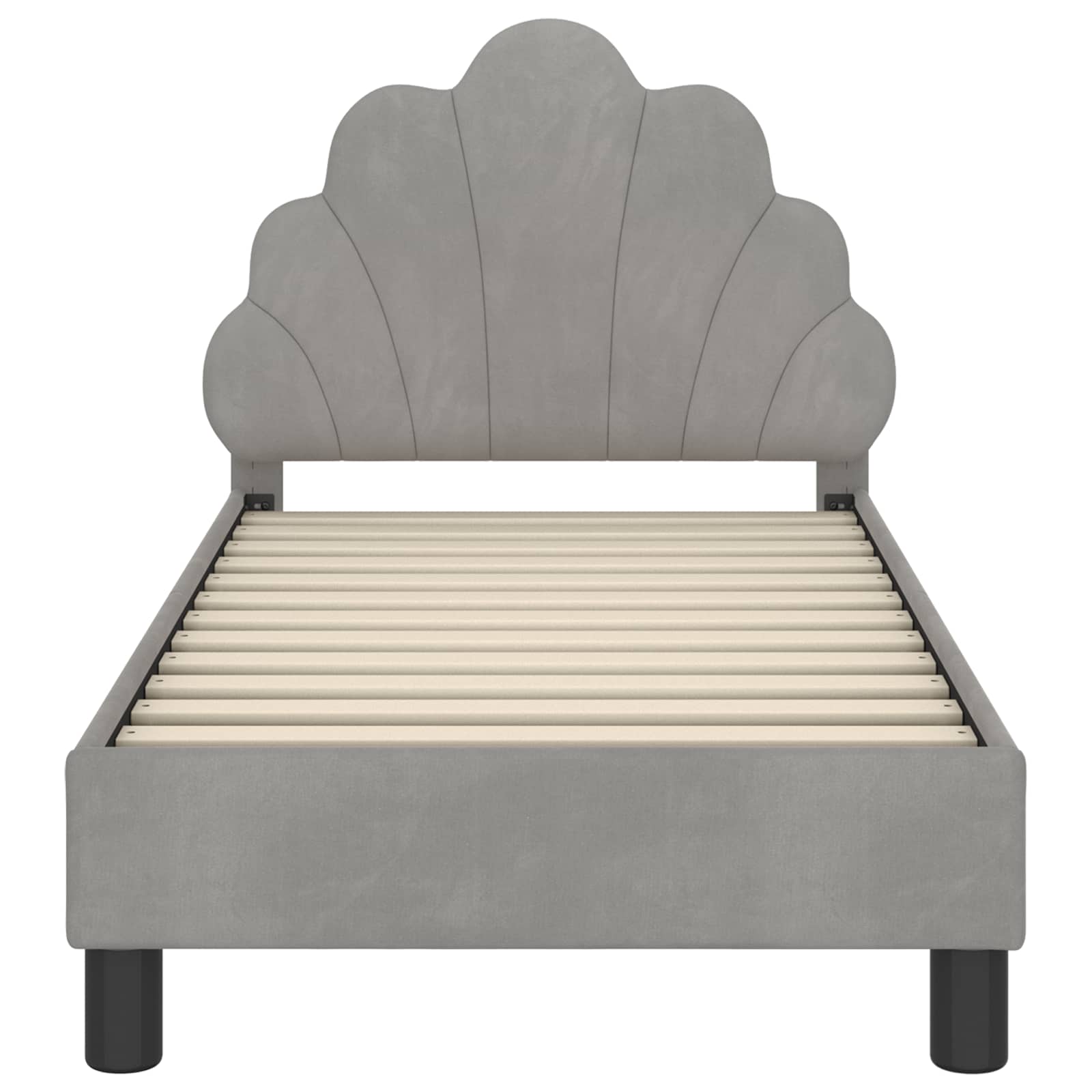 Peuterbedframe met hoofdbord Lichtgrijs 70 x 140 cm Fluweel