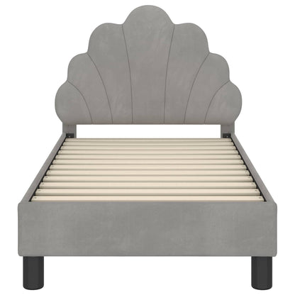 Peuterbedframe met hoofdbord Lichtgrijs 70 x 140 cm Fluweel