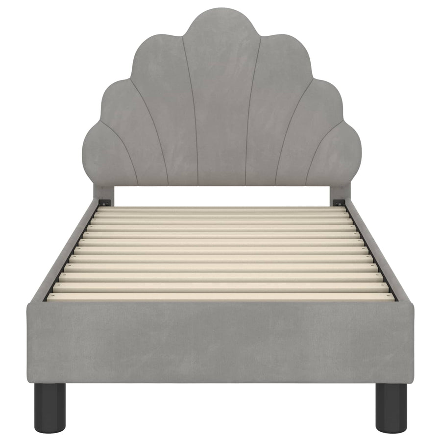 Peuterbedframe met hoofdbord Lichtgrijs 70 x 140 cm Fluweel