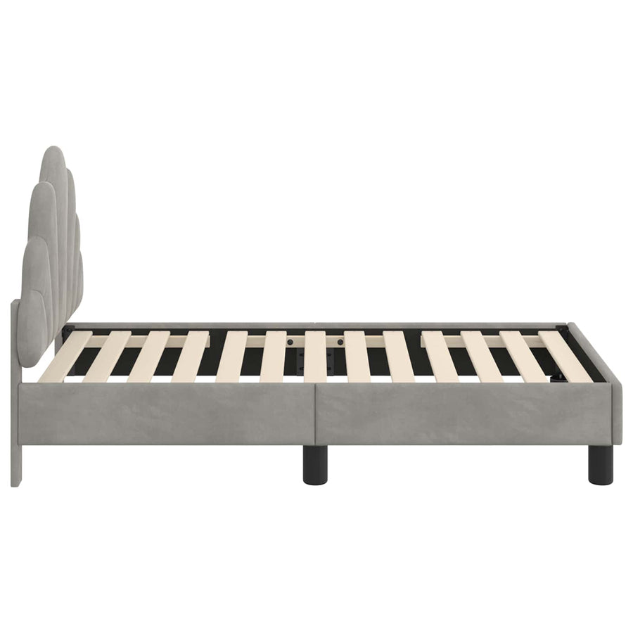Peuterbedframe met hoofdbord Lichtgrijs 70 x 140 cm Fluweel