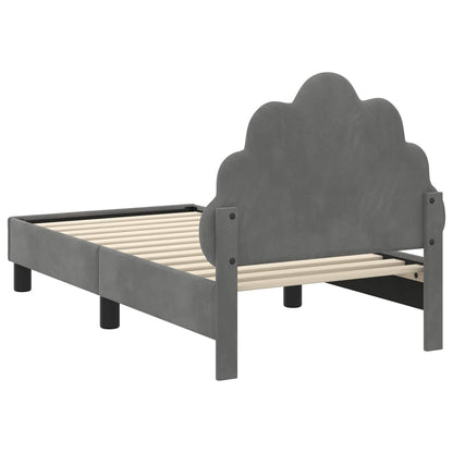 Peuterbedframe met hoofdbord Donkergrijs 70 x 140 cm Fluweel