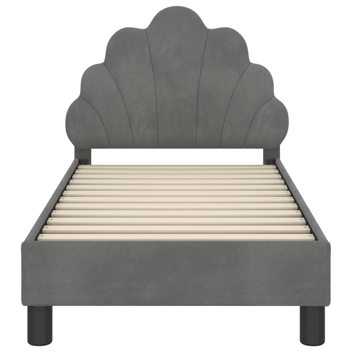 Peuterbedframe met hoofdbord Donkergrijs 70 x 140 cm Fluweel