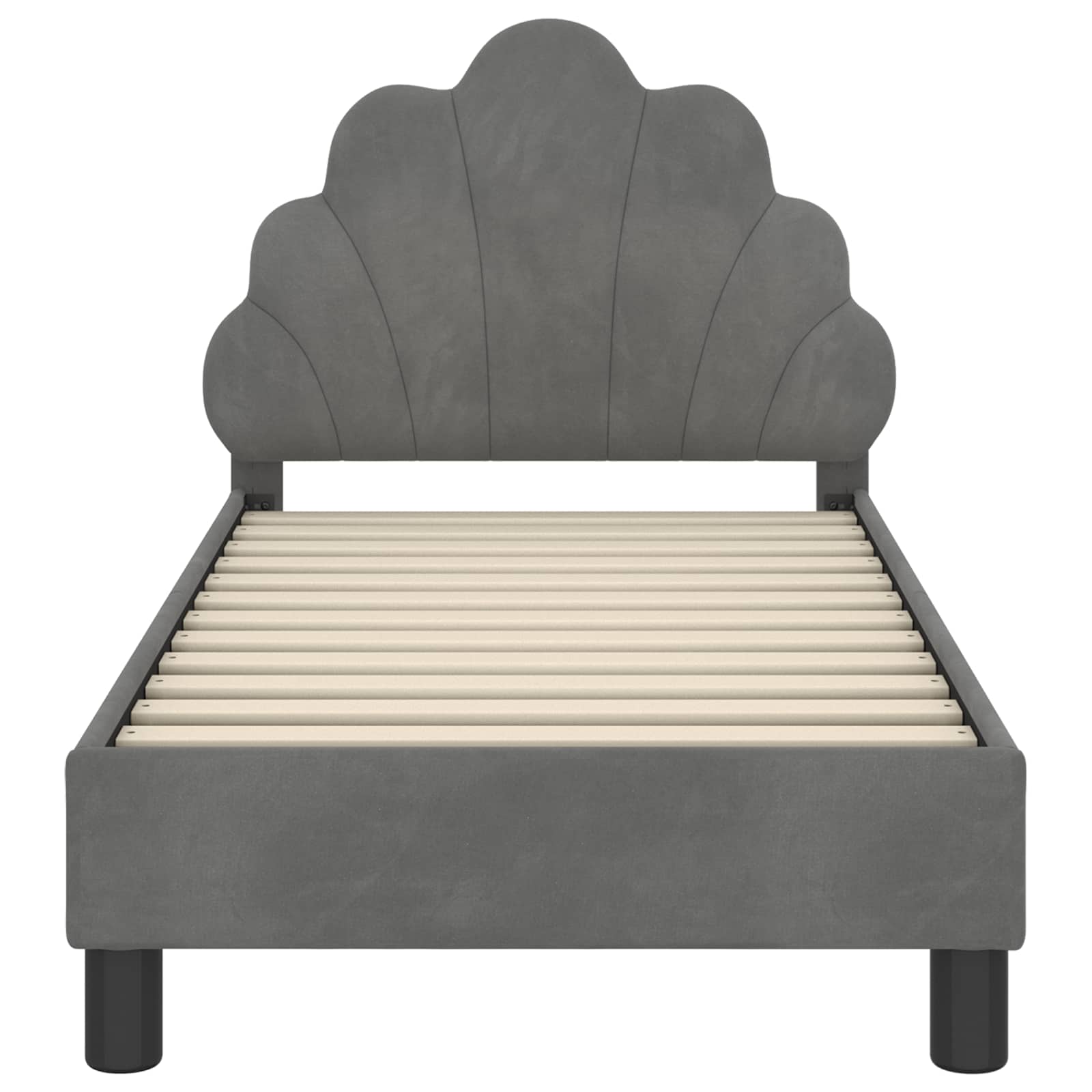 Peuterbedframe met hoofdbord Donkergrijs 70 x 140 cm Fluweel