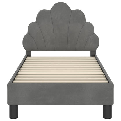 Peuterbedframe met hoofdbord Donkergrijs 70 x 140 cm Fluweel