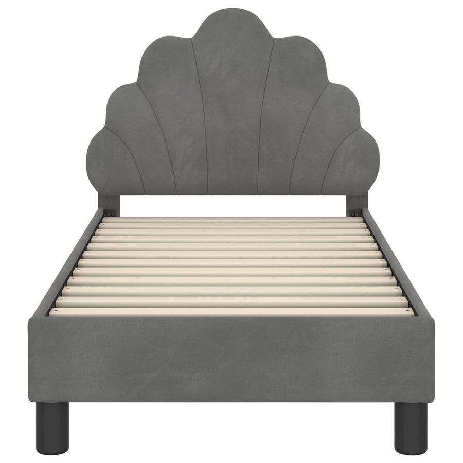 Peuterbedframe met hoofdbord Donkergrijs 70 x 140 cm Fluweel
