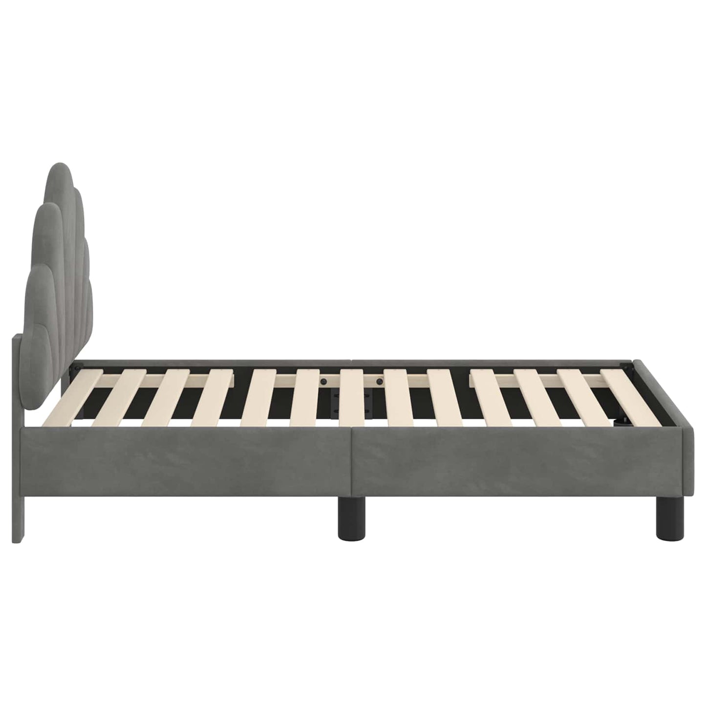 Peuterbedframe met hoofdbord Donkergrijs 70 x 140 cm Fluweel