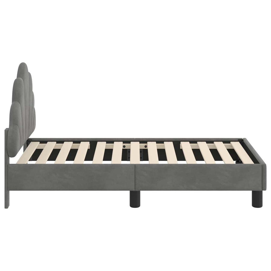 Peuterbedframe met hoofdbord Donkergrijs 70 x 140 cm Fluweel