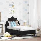 Toddler Bed Frame with Headboard Black 70 x 140 cm Velvet