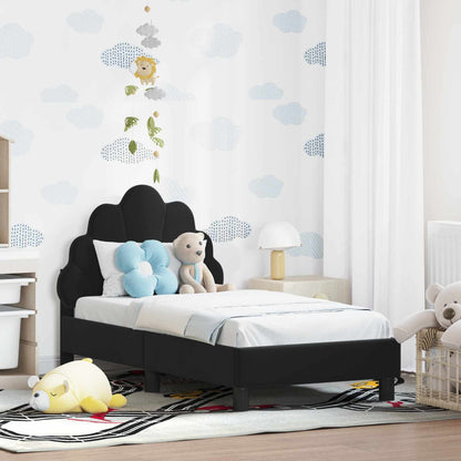 Peuterbedframe met hoofdbord Zwart 70 x 140 cm Fluweel