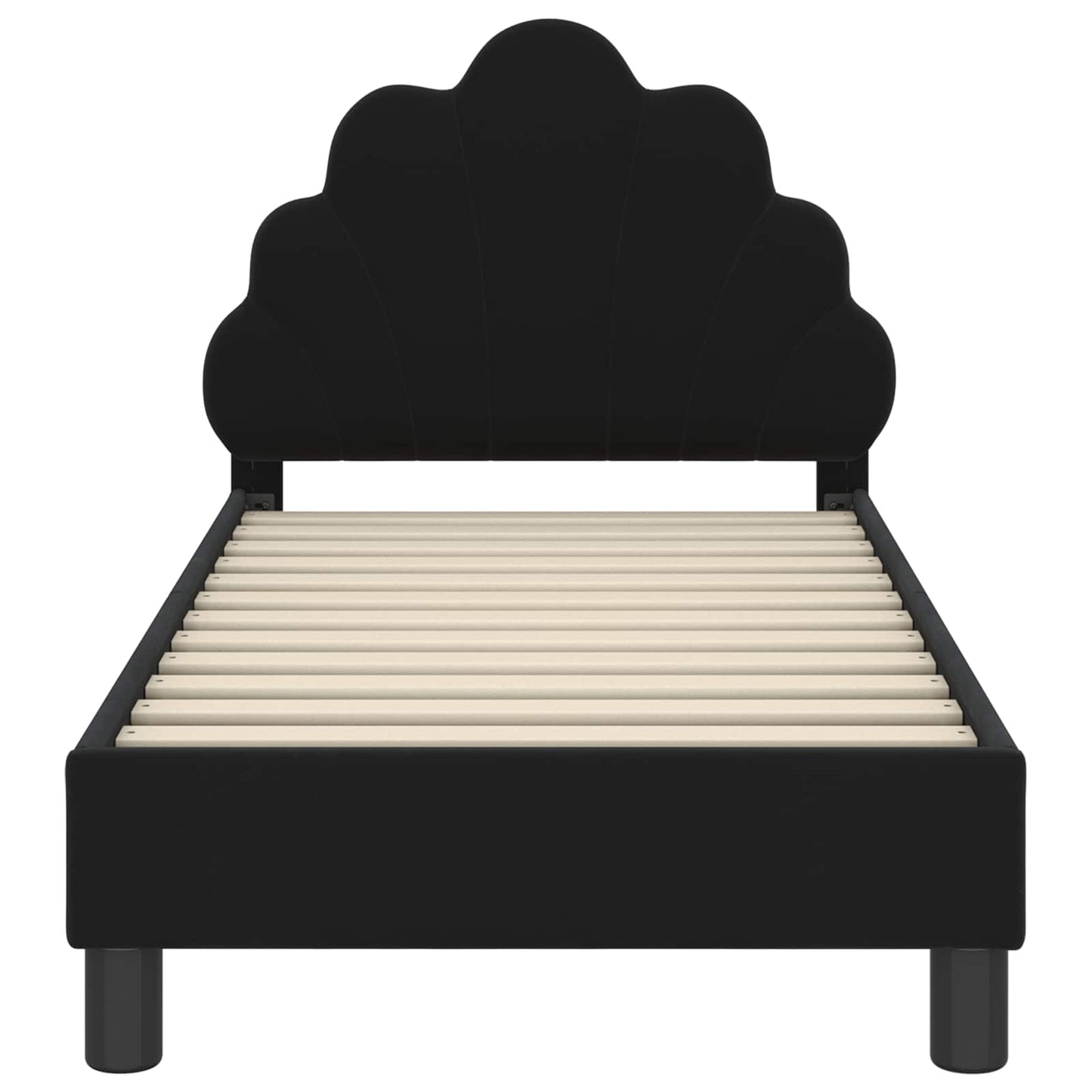 Peuterbedframe met hoofdbord Zwart 70 x 140 cm Fluweel