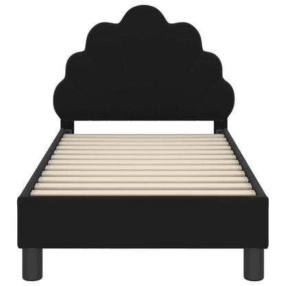 Peuterbedframe met hoofdbord Zwart 70 x 140 cm Fluweel