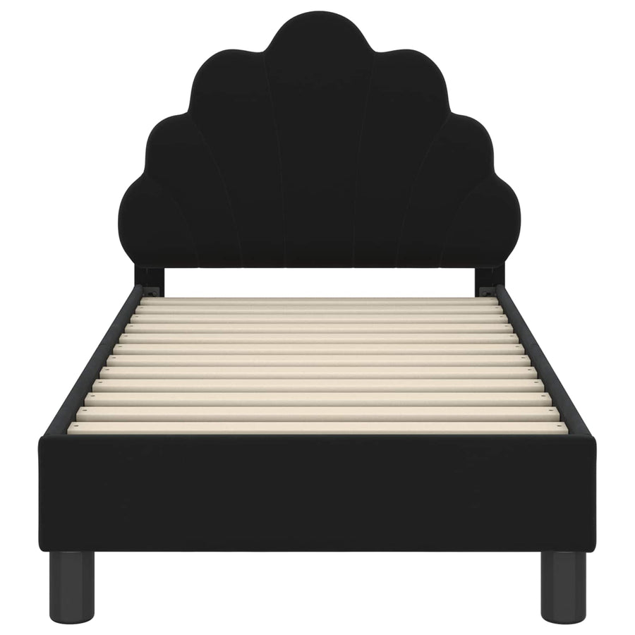 Peuterbedframe met hoofdbord Zwart 70 x 140 cm Fluweel