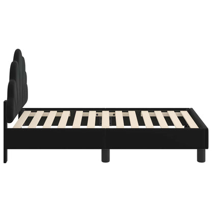 Peuterbedframe met hoofdbord Zwart 70 x 140 cm Fluweel