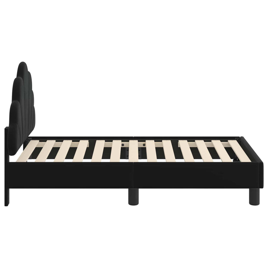 Peuterbedframe met hoofdbord Zwart 70 x 140 cm Fluweel