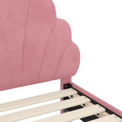 Peuterbedframe met hoofdbord Roze 70 x 140 cm Fluweel