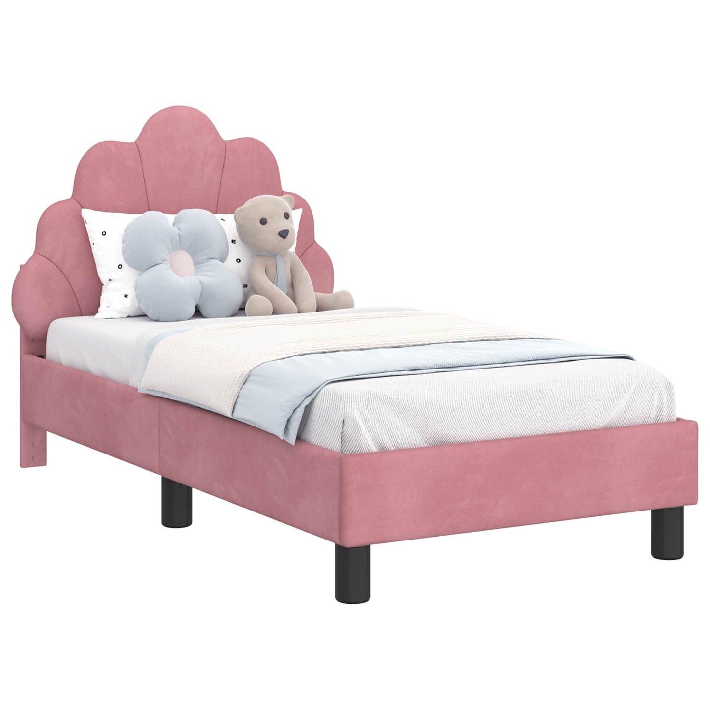 Peuterbedframe met hoofdbord Roze 70 x 140 cm Fluweel