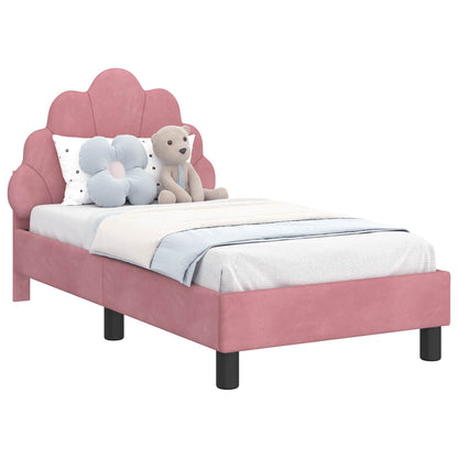 Peuterbedframe met hoofdbord Roze 70 x 140 cm Fluweel