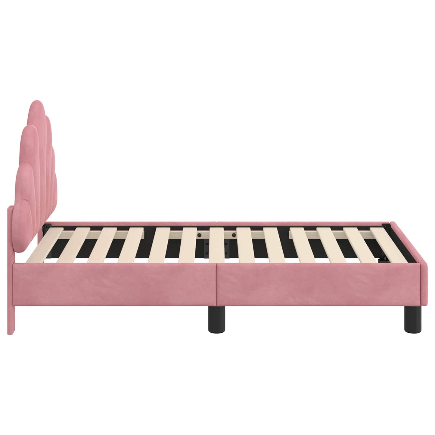 Peuterbedframe met hoofdbord Roze 70 x 140 cm Fluweel