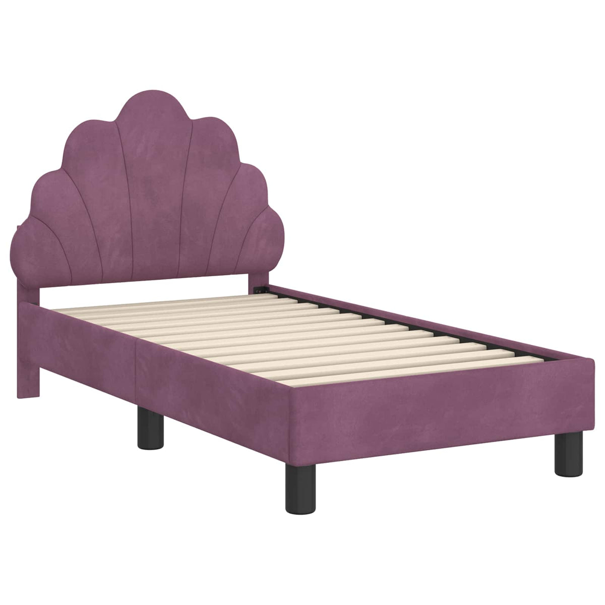 Peuterbedframe met hoofdbord Paars 70 x 140 cm Fluweel