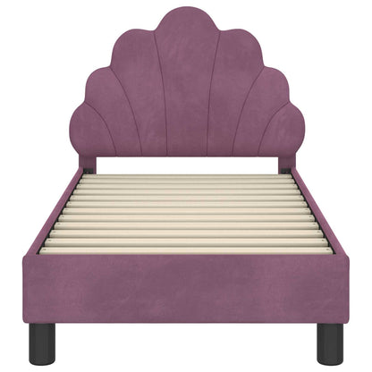 Peuterbedframe met hoofdbord Paars 70 x 140 cm Fluweel